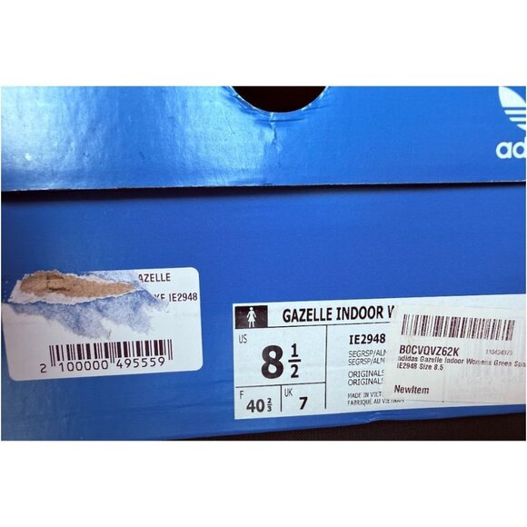 Adidas Women's Gazelle Indoor Suede 'Semi Green Spark Size 8.5 - Picture 6 of 6